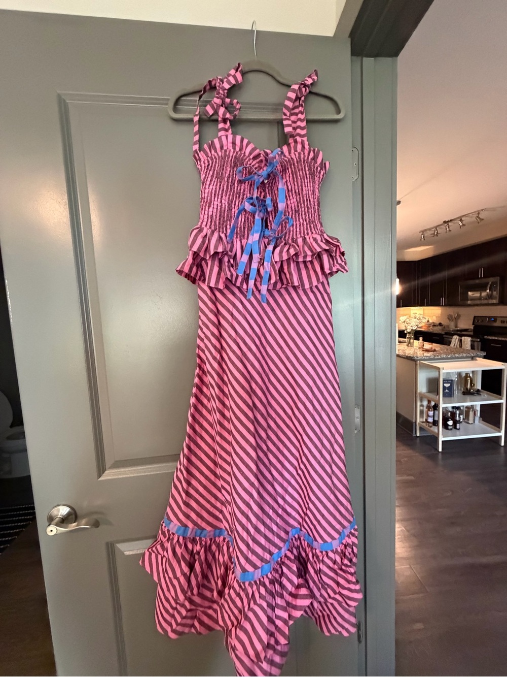 Celia B Pink Striped Maxi Dress